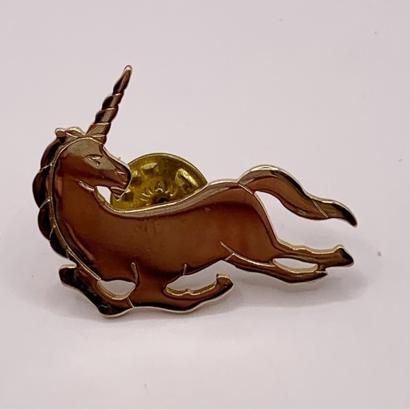 Avon vintage unicorn pin gold tone simplistic - Picture 4 of 7